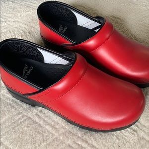 Dansko Women's Professional Clog Red Leather